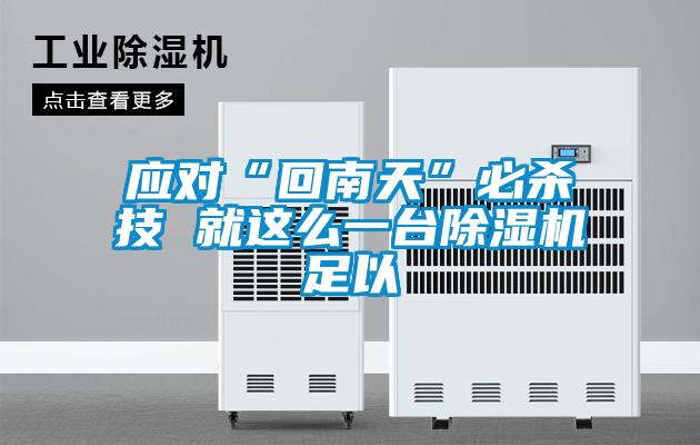應(yīng)對“回南天”必殺技 就這么一臺除濕機(jī)足以
