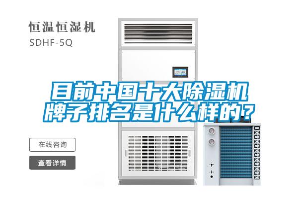 目前中國十大除濕機牌子排名是什么樣的？