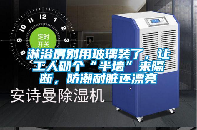 淋浴房別用玻璃裝了，讓工人砌個“半墻”來隔斷，防潮耐臟還漂亮
